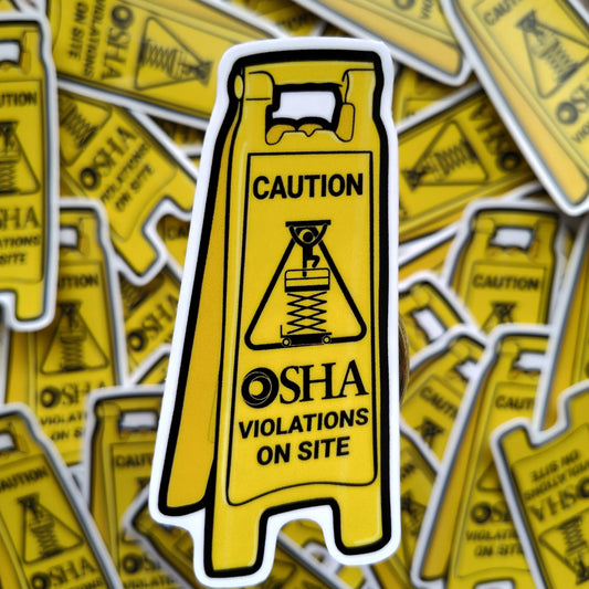 Caution Violations On Site Sticker