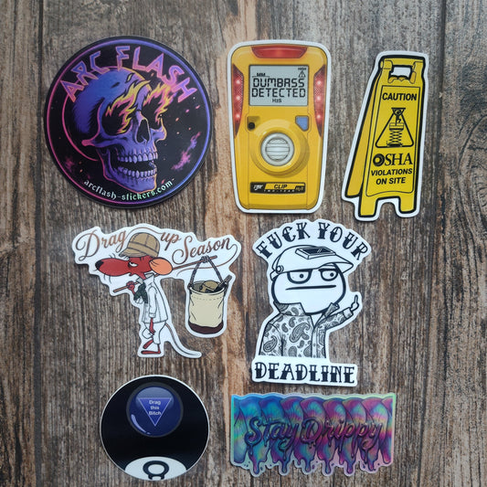 Blue Collar Sticker Pack (7 stickers!) Arc Flash Stickers