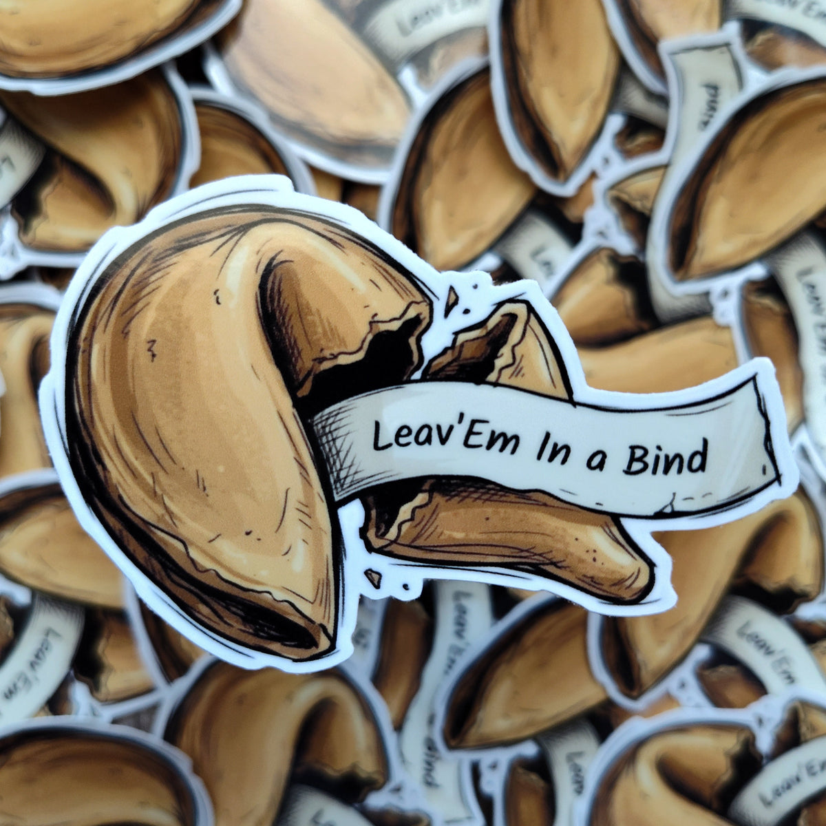 Leav'em in a bind fortune cookie sticker Arc Flash Stickers